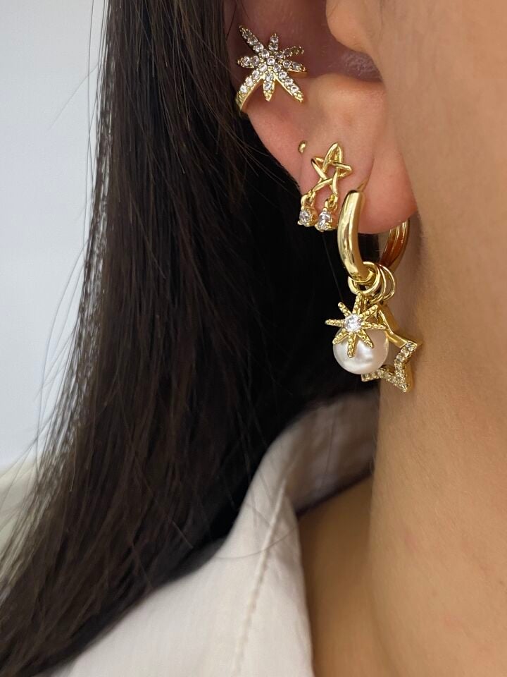 Özel Seri Pearl Charm Halka Küpe