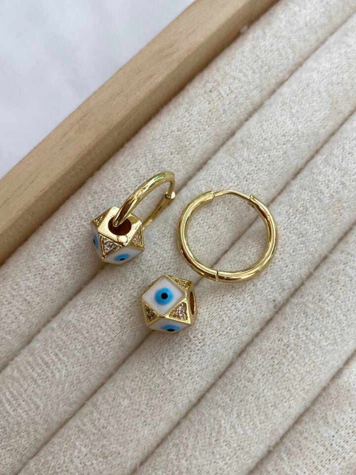 Altın Kaplama Göz Zar Charm Halka Küpe