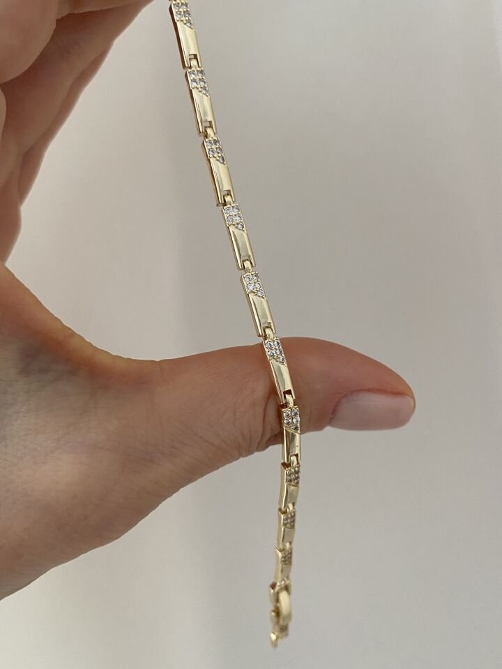 Gömme Taşlı Çubuk Bileklik