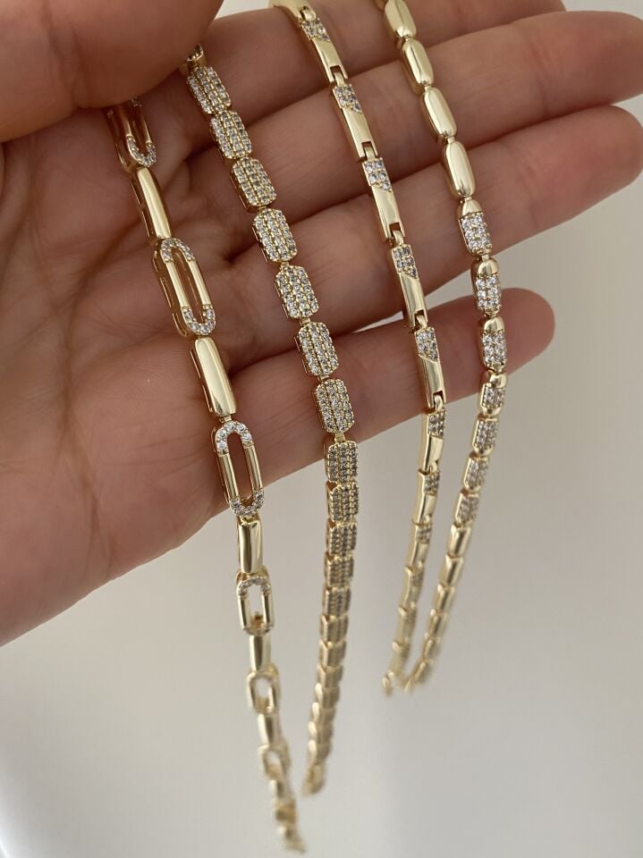 Gömme Taşlı Çubuk Bileklik