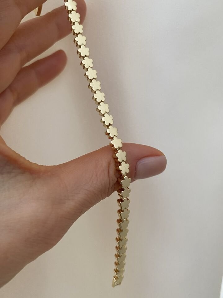 Çiçek Model Plaka Bileklik