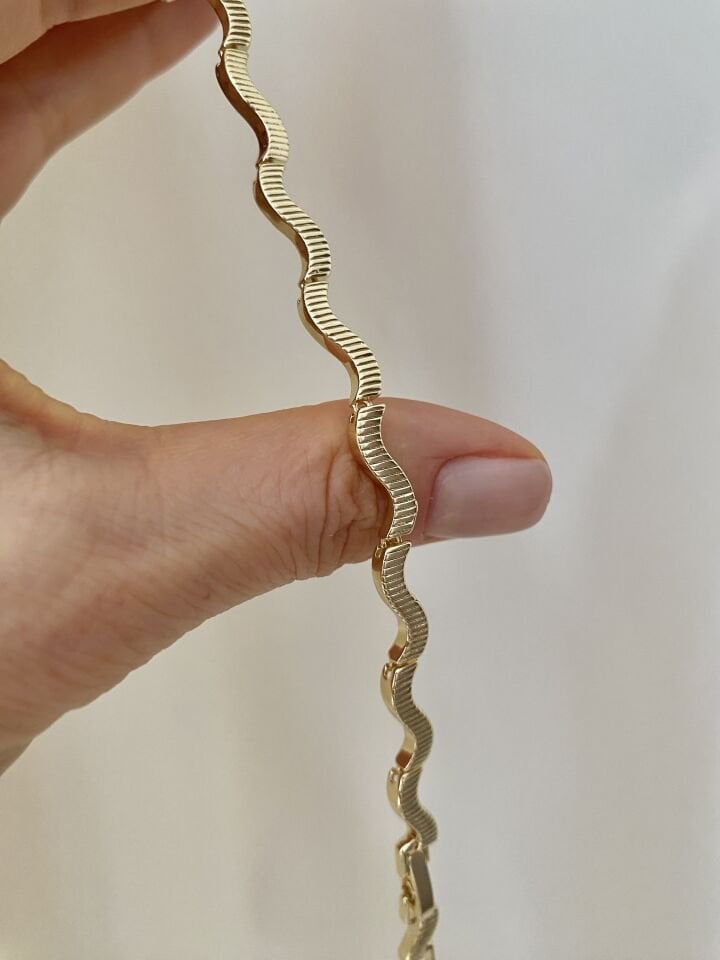 Lazer Kesim Zigzag Model Bileklik