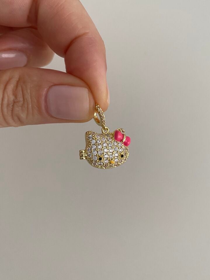 Kapaklı Hello Kitty Figür Kolye Ucu
