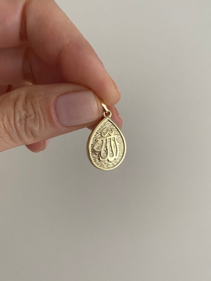 Allah Yazılı Damla Kolye Ucu