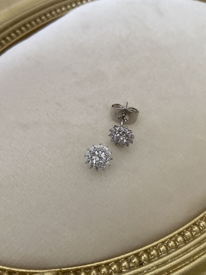 “Özel Seri” Minimal Güneş Model Kristal Taş Küpe