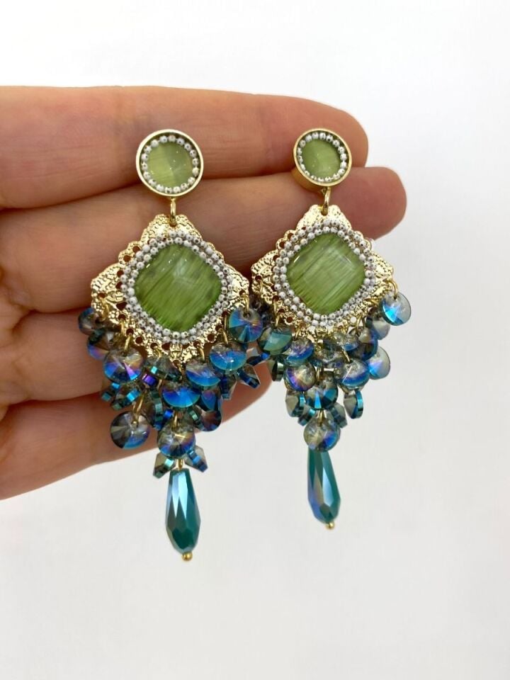 Green Sparkle Küpe