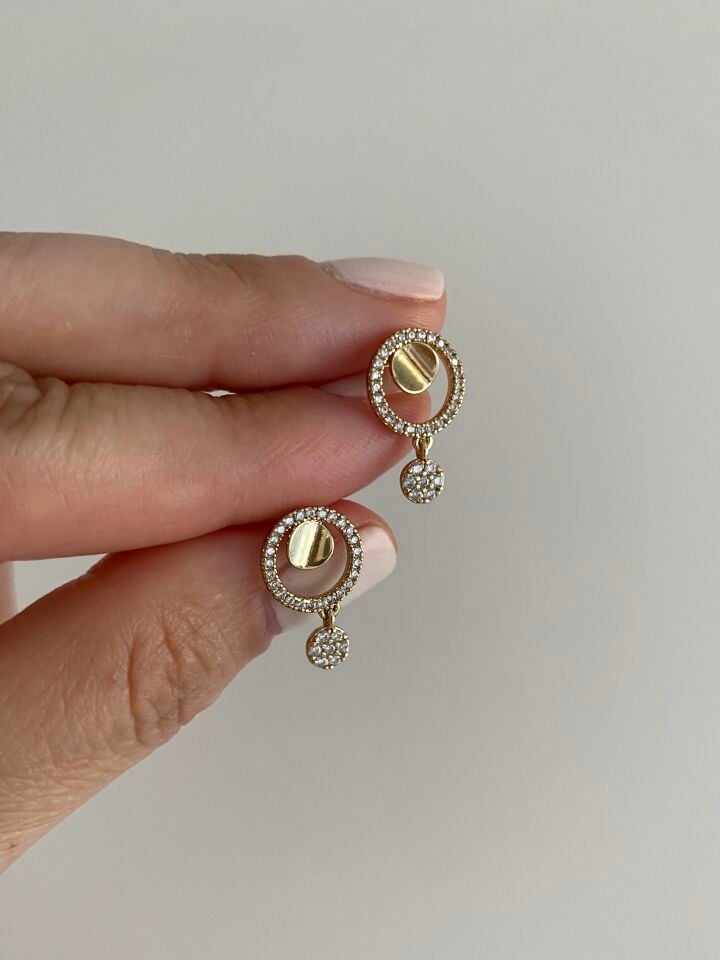Özel Seri Taşlı Minimal Çember Küpe